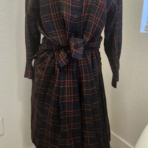 Vintage Alert! Miss Chloe Long Sleeve Plaid Shirt And Skirt Set